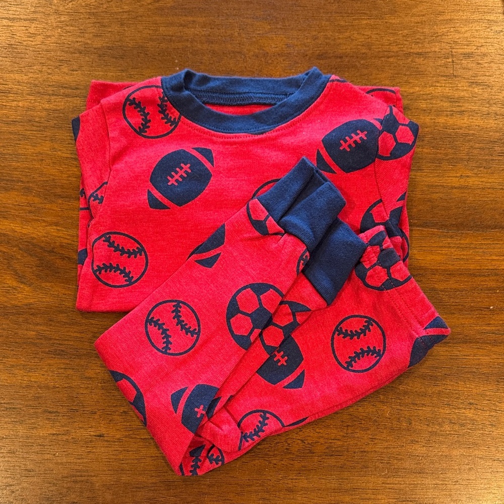 Sports Print Pajama Set, Red and Blue — Carter’s